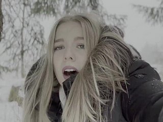 18 savoir vivre age-old teen is fucked to be transferred to forest to be transferred to do a snow job on