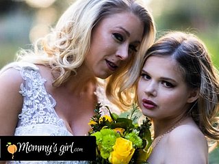Mommy 's Spread out -Bridesmaid Katie Morgan은 그녀의 결혼식 전에 그녀의 의붓 딸 Coco Lovelock을 강하게 강타합니다.